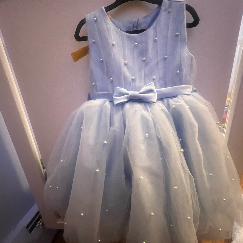 Tullen pearl bow tulle dress Dress with Pearls